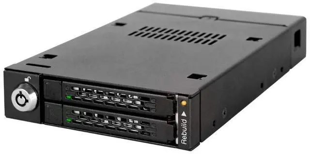 Main image of Rugged Full Metal Dual Bay RAID 2.5 SATA HDD & SSD Mobile Rack for External 3.5" Drive Bay | ToughArmor MB992SKR-B