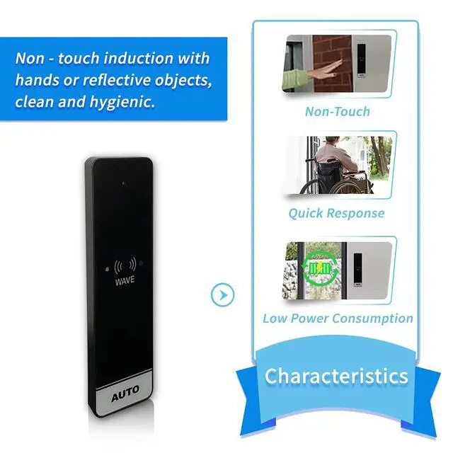 Alt view image 6 of 7 - Automatic Swing Door Opener Compatible for Alexa,Google Home,Phone App,Voice Control Smart Home WiFi Touch Free Auto Door Opener with Wireless Wave Hand Sensors and Wired Receiver 510FW