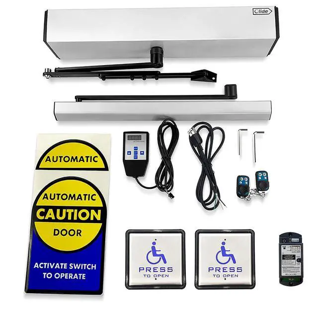 Alt view image 2 of 7 - 120B Automatic Door Opener for Swing Door with Wired Wireless 2-in-1 Stainless Steel Handicap Push Switch