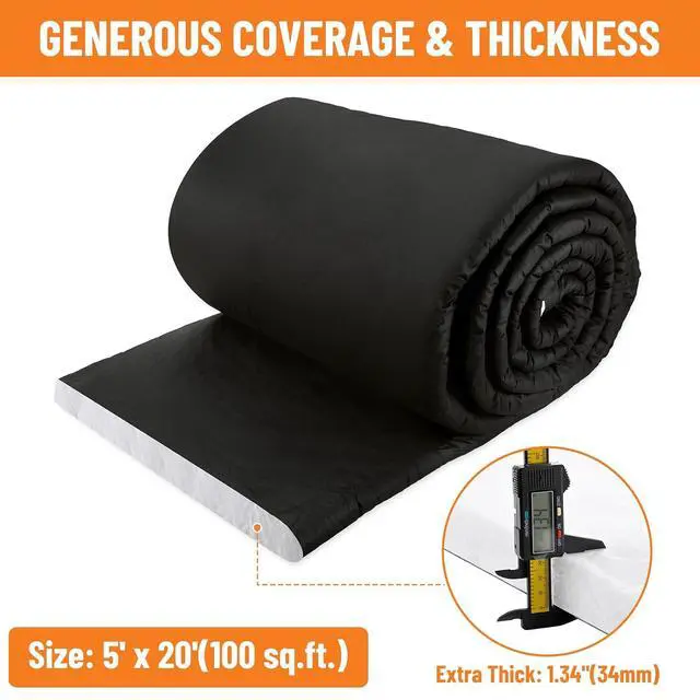 Alt view image 2 of 7 - Automotive Camper Van Insulation 60 Inch x 240 Inch (5 Feet x 20 Feet) - Van Thermal Insulation Roll for RV, Vehicle, and Van Conversion Interior Walls and Doors