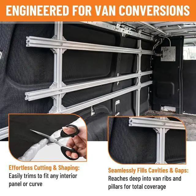 Alt view image 5 of 7 - Automotive Camper Van Insulation 60 Inch x 240 Inch (5 Feet x 20 Feet) - Van Thermal Insulation Roll for RV, Vehicle, and Van Conversion Interior Walls and Doors