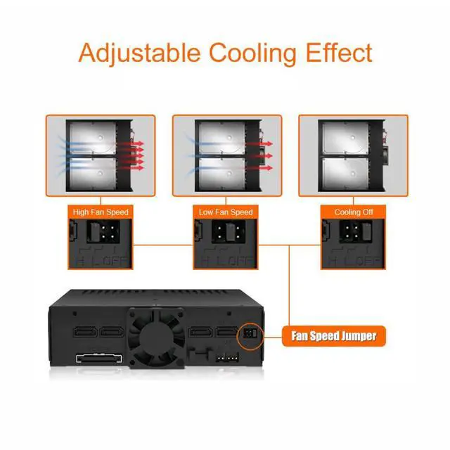 Alt view image 5 of 7 - ExpressCage MB324SP-1B 4 Bay 2.5 SATA/SAS HDD SSD Hot-Swap Mobile Rack Enclosure with Tool-Less SSD Mounting Tray for 5.25 Drive Bay (4 x SATA 7pin)