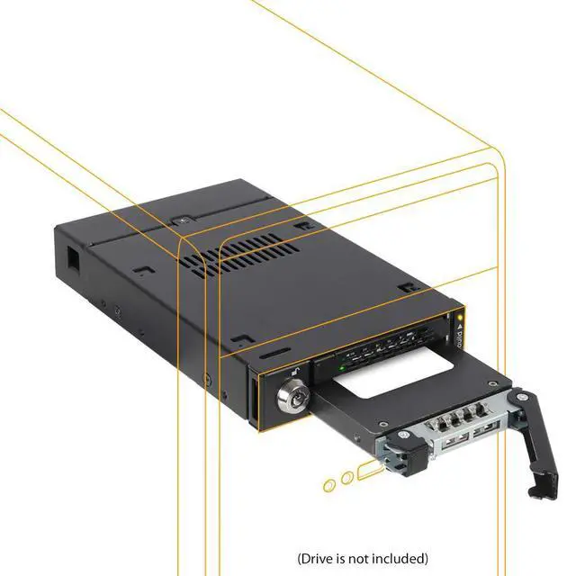 Alt view image 2 of 7 - Rugged Full Metal Dual Bay RAID 2.5 SATA HDD & SSD Mobile Rack for External 3.5" Drive Bay | ToughArmor MB992SKR-B