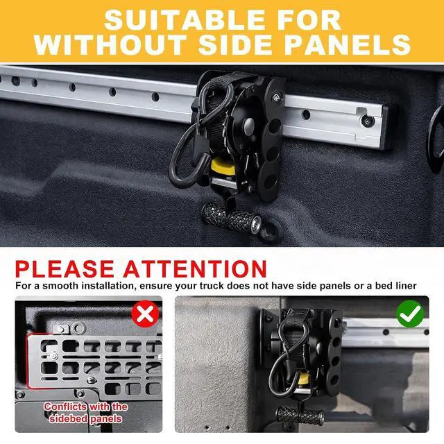 Alt view image 6 of 7 - Retractable Ratchet Straps Compatible with 2022-2025 Ford Maverick | Compatible with 2022-2025 Ford Maverick,Auto Retract Design Replaces Factory Bed Straps for Quick Cargo Securing and Easy Use