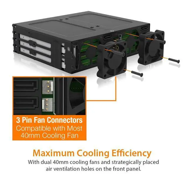 Alt view image 5 of 6 - 8 Bay 2.5" SAS/SATA HDD/SSD Mobile Rack for 5.25" Bay - ExpressCage MB038SP-B