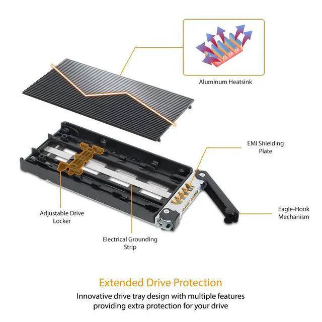 Alt view image 4 of 7 - M.2 PCIe 3.0/4.0 NVMe SSD Removable Mobile Rack Enclosure for External 3.5 Drive Bay | ToughArmor MB833M2K-B
