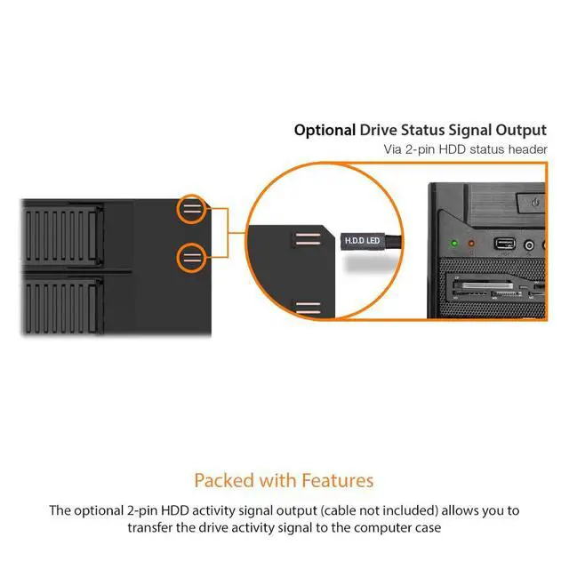 Alt view image 7 of 7 - Removable Dual M.2 NVMe SSD to PCIe 4.0 x8 Mobile Rack Adapter Card for PCIe Expansion Slot | ExpressSlot Core MB312M4P-B