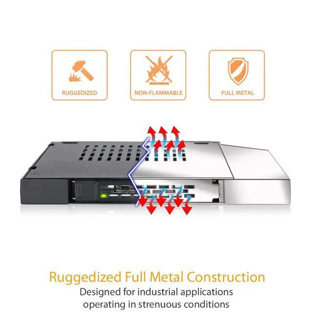 Alt view image 6 of 7 - 2.5" SSD / HDD Hot-Swap SATA Mobile Rack for 12.7mm Slim CD/DVD-ROM Optical Bay | ToughArmor MB411SPO-1B (Fits 12.7mm Height ODD Slot)