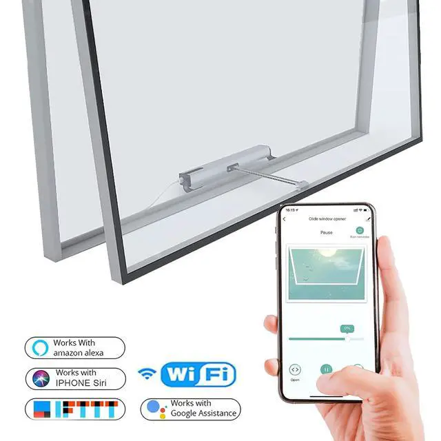 Alt view image 4 of 7 - Automatic Electric Window Opener,Smart WiFi Function Built in AC Motor,Wireless Remote and Phone APP Controlled Automatic Window Closer