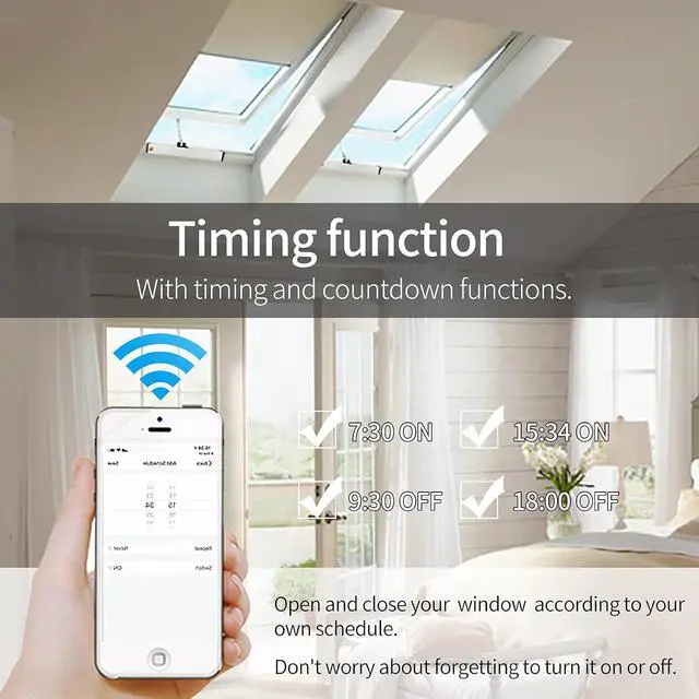 Alt view image 5 of 7 - Automatic Electric Window Opener,Smart WiFi Function Built in AC Motor,Wireless Remote and Phone APP Controlled Automatic Window Closer