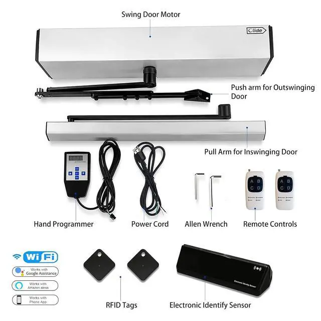 Alt view image 7 of 7 - Automatic Pet Door Opener with Smart RFID Tag Sensor for Pets,Silver Color Electric Automation Door Opener with Wireless RFID Tags for Cat,Dog