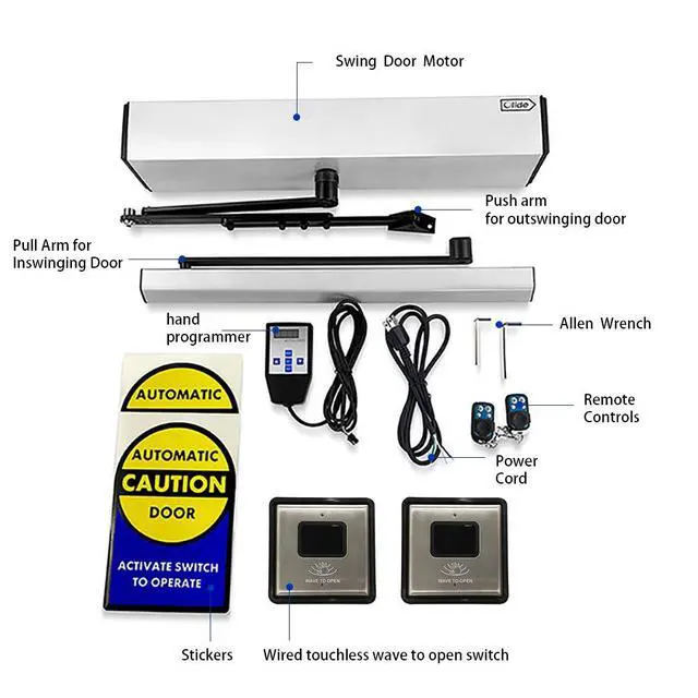 Alt view image 2 of 7 - Olide-120B Touchless Automatic Door Opener Wave Sensor Switch to Activate Door with 2pcs Wired Wave Sensor Switches Olide-513