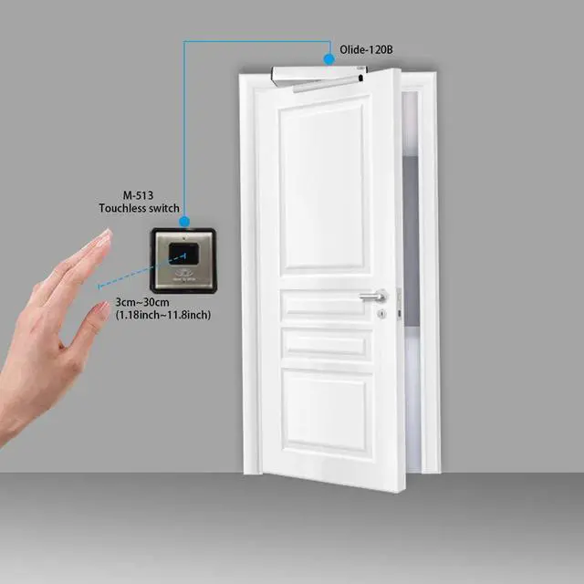 Alt view image 3 of 7 - Olide-120B Touchless Automatic Door Opener Wave Sensor Switch to Activate Door with 2pcs Wired Wave Sensor Switches Olide-513