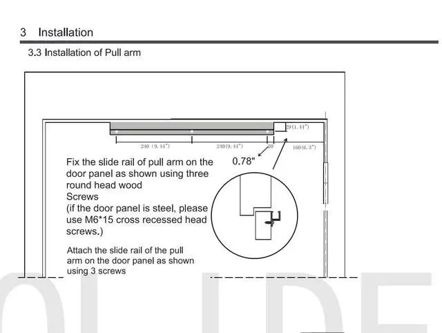Alt view image 5 of 6 - Outswing Pull Slide Arm of Olide-120B Automatic Swing Door Opener
