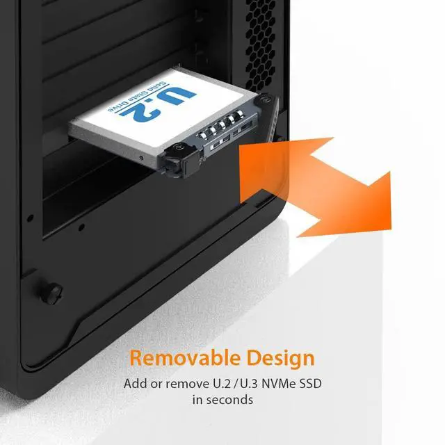 Alt view image 5 of 7 - ExpressSlot Elite MB111VP-B Removable Frame/Adapter Card for PCIe 4.0 U.2/U.3 NVMe SSD in a PCIe x4 Slot