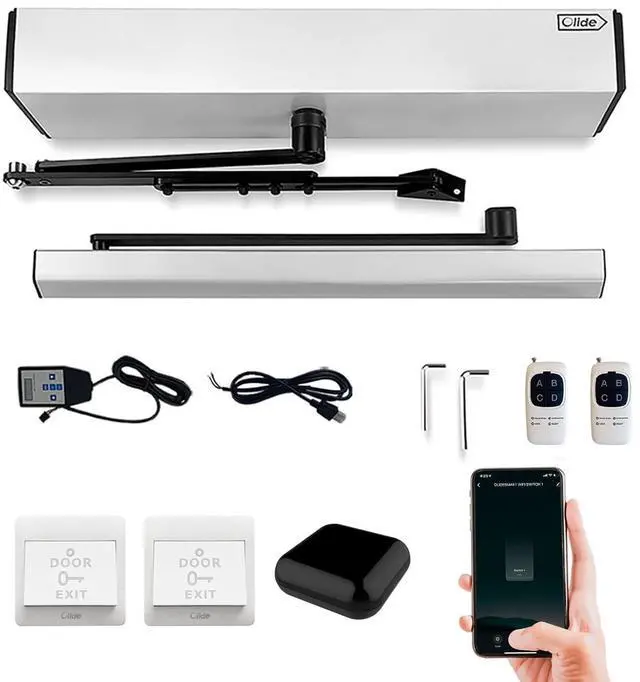 Main image of Automatically Door Closer with Wireless Remote Control,WiFi Access Control Automatic Door Opening System,Compatible for Alexa,Google Home,Smartphone App