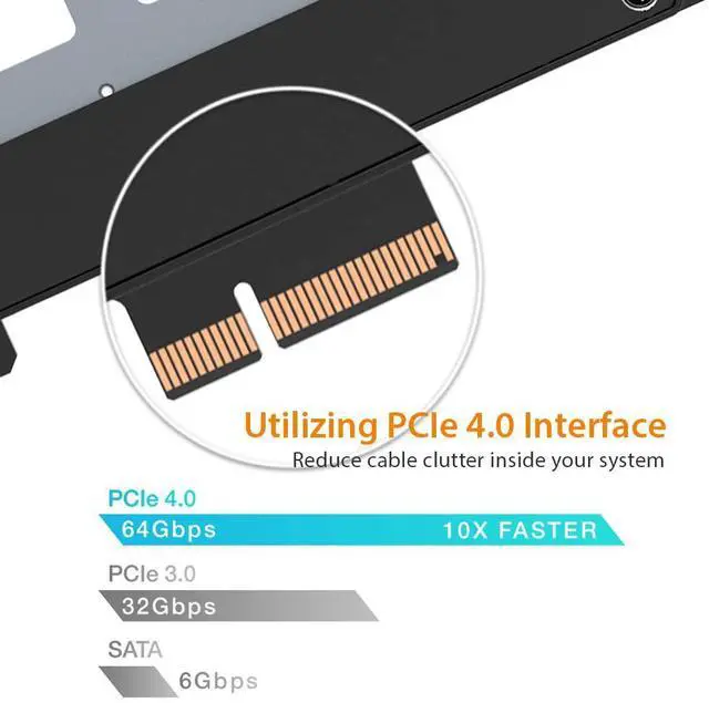 Alt view image 6 of 7 - ExpressSlot Elite MB111VP-B Removable Frame/Adapter Card for PCIe 4.0 U.2/U.3 NVMe SSD in a PCIe x4 Slot