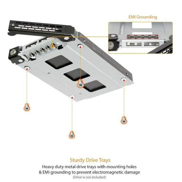 Alt view image 5 of 7 - Full Metal 6 x 2.5 SAS/SATA HDD/SSD Mobile Rack Enclosure for 5.25" Bay | ToughArmor MB996SP-6SB