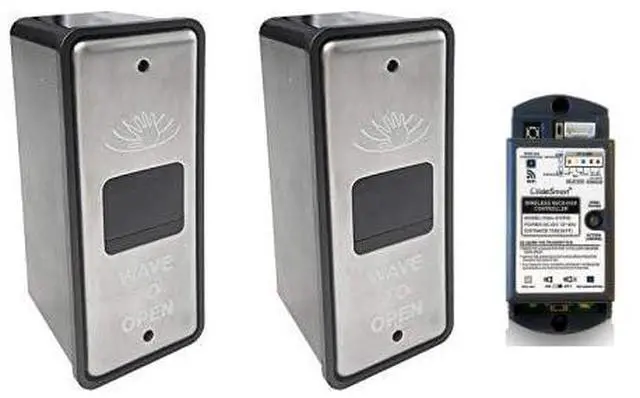 Main image of Wireless Wave Sensor Door Opener Switch,2PCS Wilress Narrow Stainless Steel Wave Sensor to Open Door Switch Olide-508 and High Stability Receiver,with WiFi Function