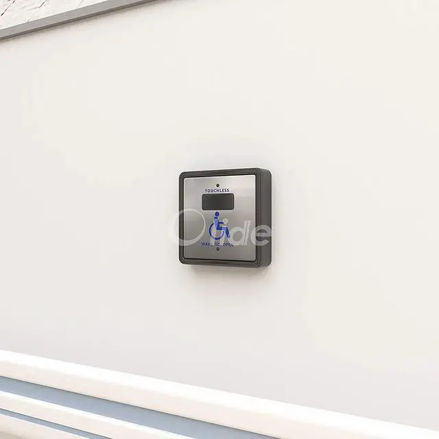 Alt view image 5 of 7 - Automatic Touch Free Door Opener+2PCS Wireless Touch Free Square 4.5'' Handicap Wave Sensor Switch Olide-512N and 1PCS Receiver