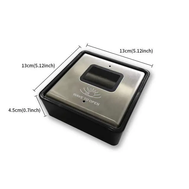 Alt view image 5 of 6 - Non Contact Wave Sensor Switch,2PCS Wired Square 4.5'' Staineless Steel Sensor Open Door Opener Olide-513