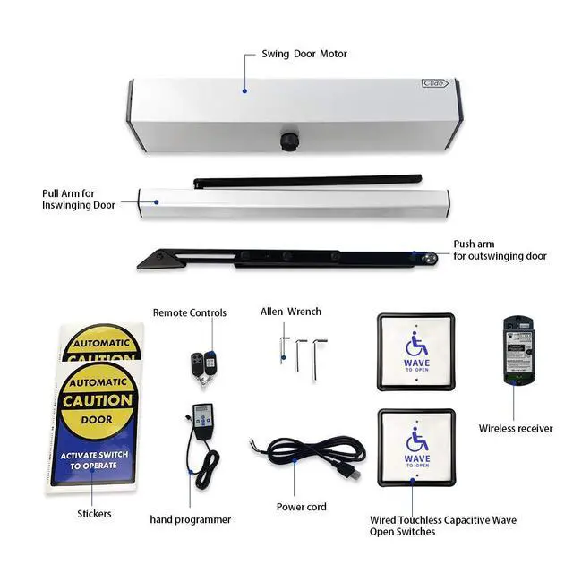 Alt view image 7 of 7 - Wireless Handicap Door Opener,Pair with 2PCS Wireless Capacitive Square Wave Switch Olide-512S,WiFi Function Available