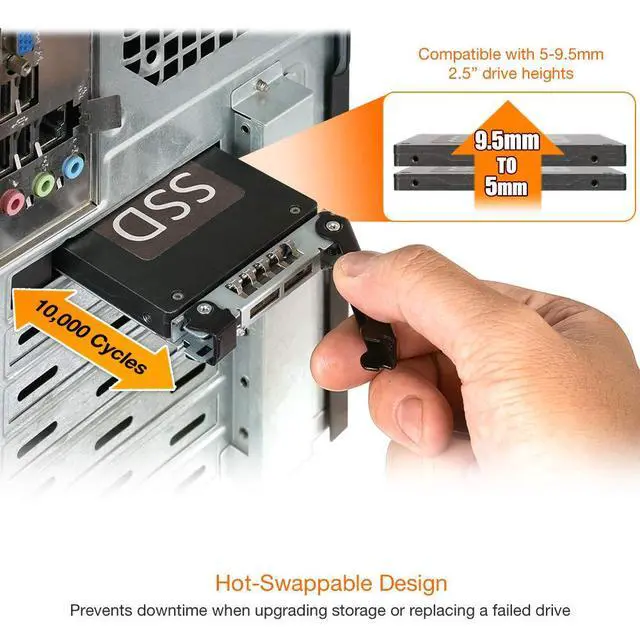 Alt view image 4 of 7 - 2.5 inch SATA SSD Removable Hard Drive Bay Adapter for PCIe Expansion Card Slot | ExpressSlot MB839SP-B