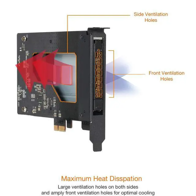 Alt view image 6 of 7 - 2.5 inch SATA SSD Removable Hard Drive Bay Adapter for PCIe Expansion Card Slot | ExpressSlot MB839SP-B