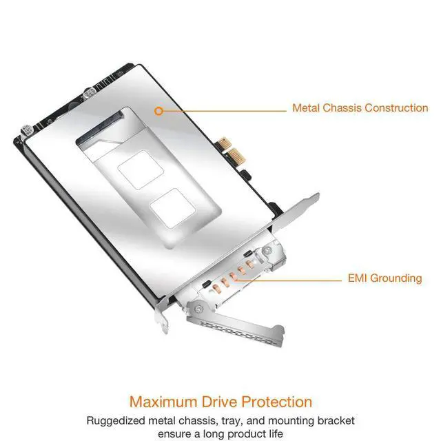 Alt view image 7 of 7 - 2.5 inch SATA SSD Removable Hard Drive Bay Adapter for PCIe Expansion Card Slot | ExpressSlot MB839SP-B
