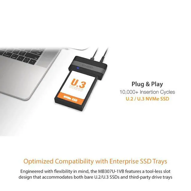 Alt view image 4 of 7 - EZ-Adapter Ex MB307U-1VB USB4 to U.2/U.3 NVMe SSD External Adapter