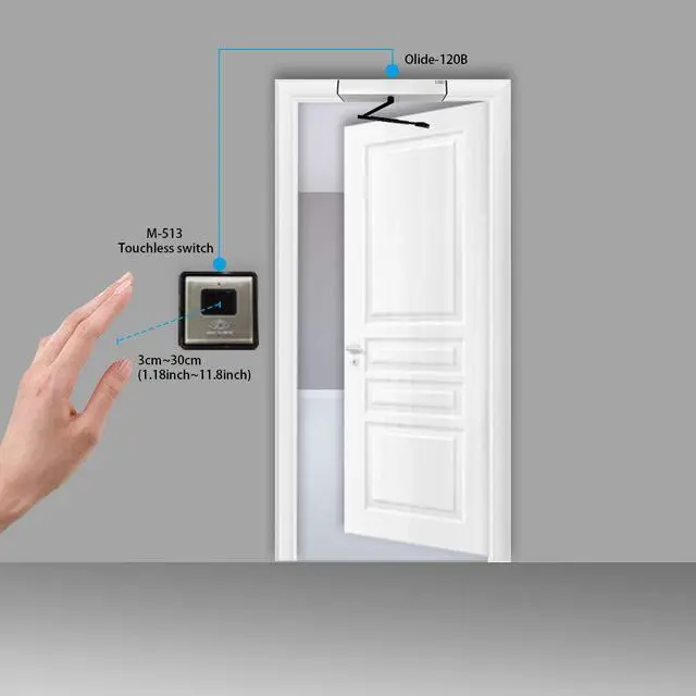 Alt view image 4 of 6 - Touchless Wired Wave Sensor to Open Switch for Automatic Door Opener 1PCS Olide-513 Sensoring Distance Adjustable