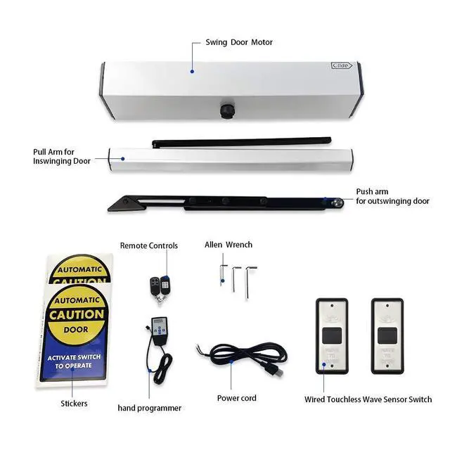 Alt view image 2 of 6 - Automatic Door Operator,Pair with 2 PCS Wired Slim Touchless Activation Switches Olide-514