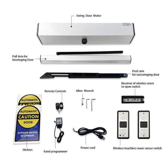 Alt view image 2 of 7 - Olide-120B Automatic Door Opener Touchless Open,Pair with 2PCS Wireless Slim Touchless Activation Switches Olide-508