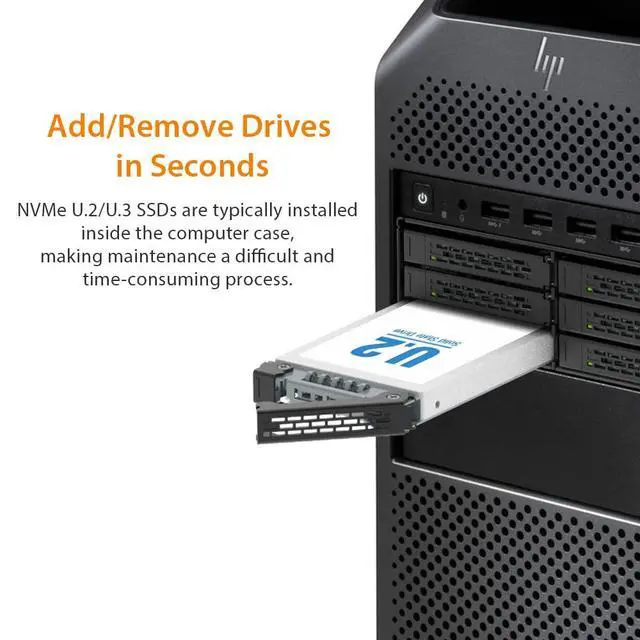 Alt view image 3 of 7 - 6 Bay U.2 / U.3 NVMe SSD(7mm) PCIe 4.0 Mobile Rack Enclosure for 5.25" Bay (SlimSAS SFF-8654 8i) - ToughArmor MB118VP-B