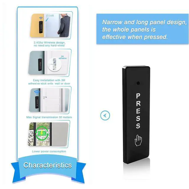 Alt view image 5 of 6 - Door Access Control System,Remote Control Door,Compatible with Phone APP,Alexa,Google,with 2.4G Wireless Smart WiFi Built in Receiver+Electric Strike +FoB Key+Slimline Wireless Push Button