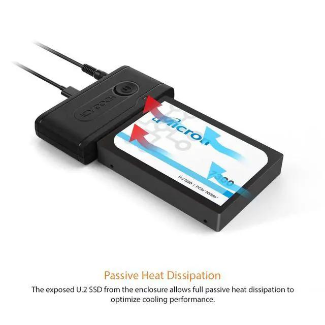 Alt view image 3 of 7 - USB 3.2 Gen 2 (10Gbps) to U.2 NVMe SSD Thunderbolt 4 Port Compatible Reader Adapter with USB-C+A Cables | EZ-Adapter Ex MB931U-1VB R1