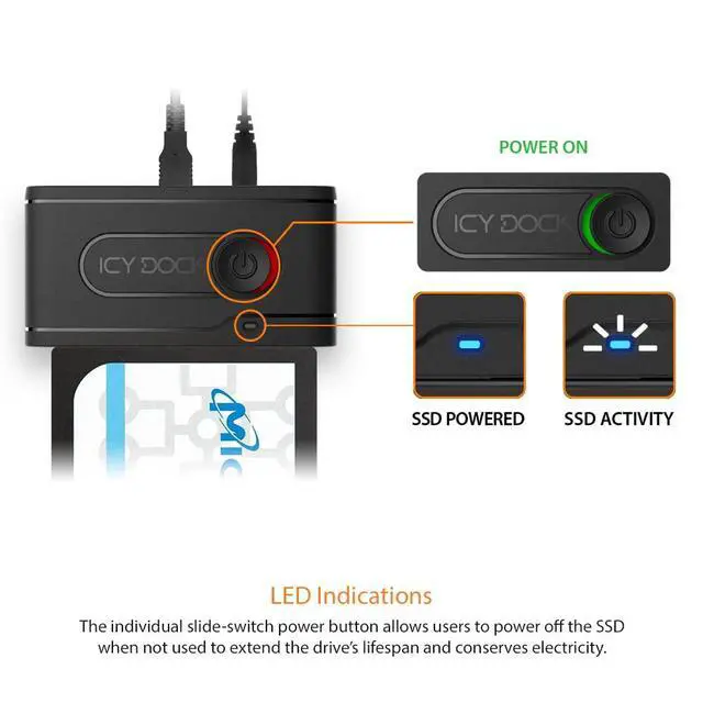 Alt view image 4 of 7 - USB 3.2 Gen 2 (10Gbps) to U.2 NVMe SSD Thunderbolt 4 Port Compatible Reader Adapter with USB-C+A Cables | EZ-Adapter Ex MB931U-1VB R1