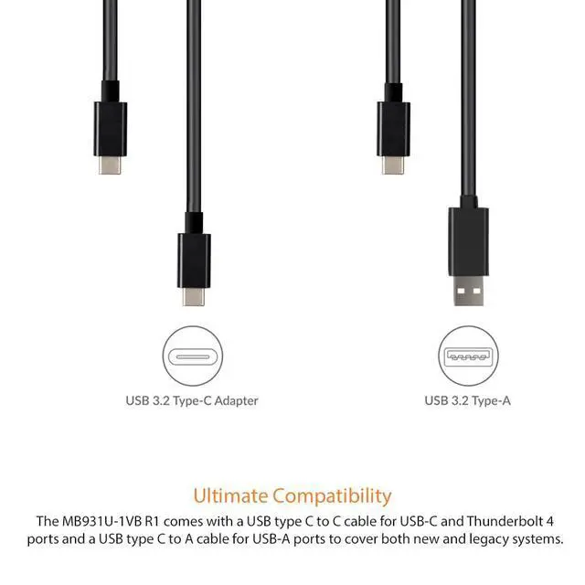 Alt view image 6 of 7 - USB 3.2 Gen 2 (10Gbps) to U.2 NVMe SSD Thunderbolt 4 Port Compatible Reader Adapter with USB-C+A Cables | EZ-Adapter Ex MB931U-1VB R1