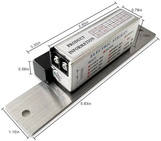 Alt view image 3 of 4 - Electric Strike Lock for Automatic Swing Door Opener,DC12V 550lbs Fail Safe Electric Door Strike for Both Indoors and Outdoors,Power On Lock Electronic Strike