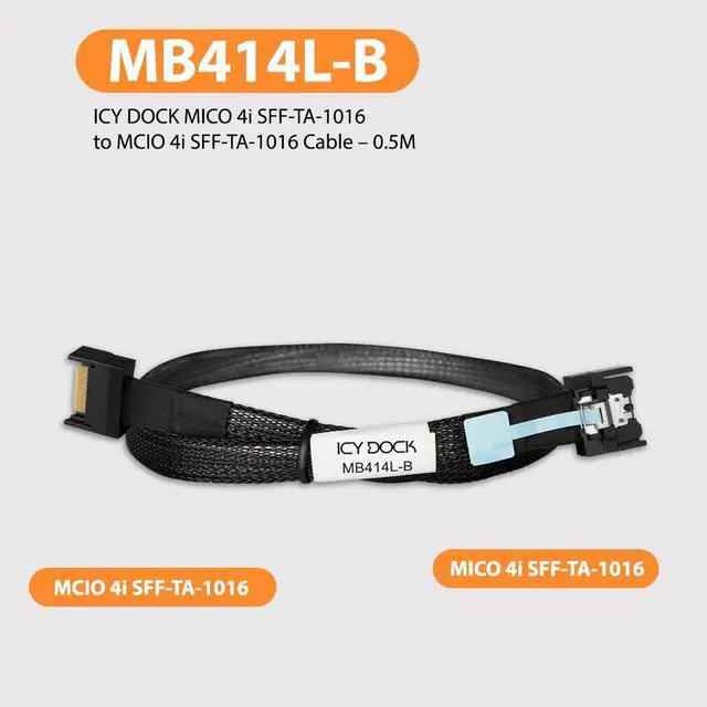 Alt view image 5 of 7 - Mico 4I SFF-A-1016 To Mcio 4I SFF-TA-1016 Cable 0.5M - MB414L-B