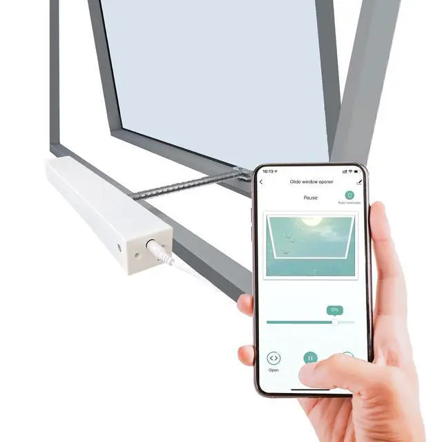 Alt view image 3 of 7 - Automatic Electric WiFi Window Opener Closer,Remote Control Window via APP,with Wireless Remote Control and Wireless Push Button,23-3/5'' Running Trip