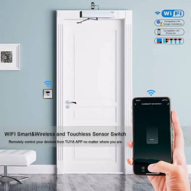 Alt view image 4 of 7 - Handicap Touchless Wave Hand Sensor Switch,Wireless Single Handicap Sensor Button Olide-512N,Compatible for Alexa,Google,Phone APP