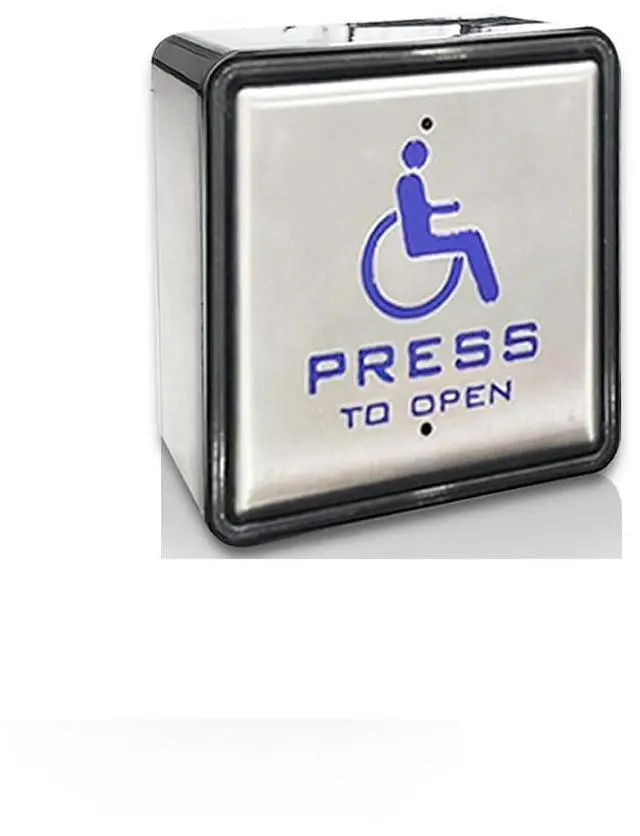 Main image of Handicap Door Access Wired Stainless Steel Push Button 4-1/2''(L) x4-1/2''(W) Olide-510 Without Receiver
