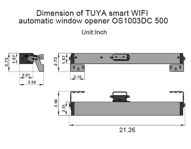 Alt view image 3 of 7 - Smart WiFi Window Opener TUYA APP Control, Phone App Control Electric Open Window with 19-4/5'' Running Trip