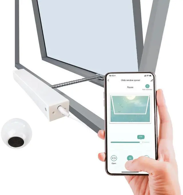 Main image of Home Automatic Window Opener with Running Trip 11-4/5'',Smart WiFi Electric Single Chain Window Opener for Skylight,Compatible for Alexa,Google Home,Phone APP,with Wireless Rain Sensor