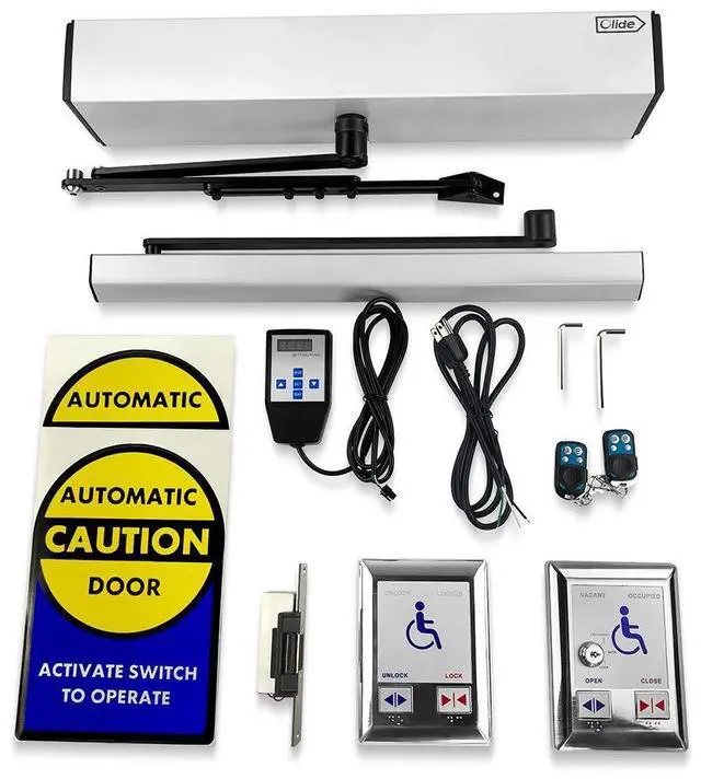 Main image of Automatic Washroom Disability Can Opener+1SET Washroom Switch with Inside and Outside Stainless Steel Panel+1PCS 550lbs Electric Strike