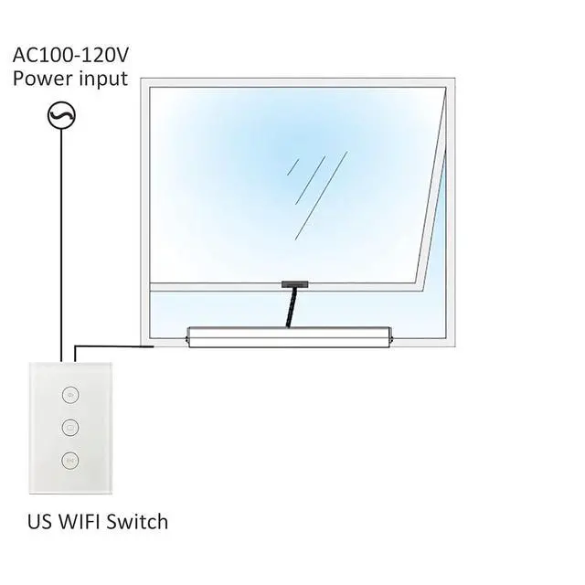 Alt view image 5 of 7 - Intelligent Smart AC Motor Automatic Window Opener with Wired US Standard WiFi Push Panel Phone App Control,Compatible for Alexa&Google Assistance Aluminum Alloy