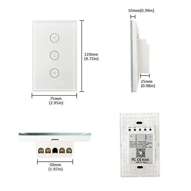 Alt view image 6 of 7 - Intelligent Smart AC Motor Automatic Window Opener with Wired US Standard WiFi Push Panel Phone App Control,Compatible for Alexa&Google Assistance Aluminum Alloy