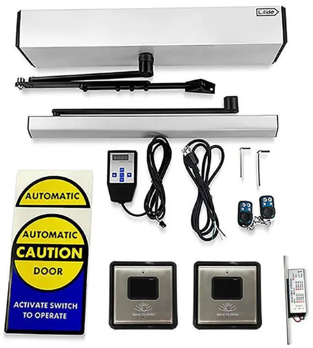 Main image of Olide-120BS Touchless Electric Door Opener with 2pcs Olide-513 Wired Wave Sensor Switches+1pcs Fail Security 550lbs Electric Strike