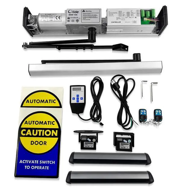 Alt view image 2 of 6 - Home Security System Electric Swing Doors DSW120+2pcs Infrared Safety Beam Sensors+2pcs Fire-Proof PIR Sensors